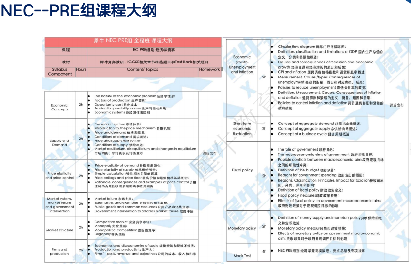 NEC全美经济学挑战赛