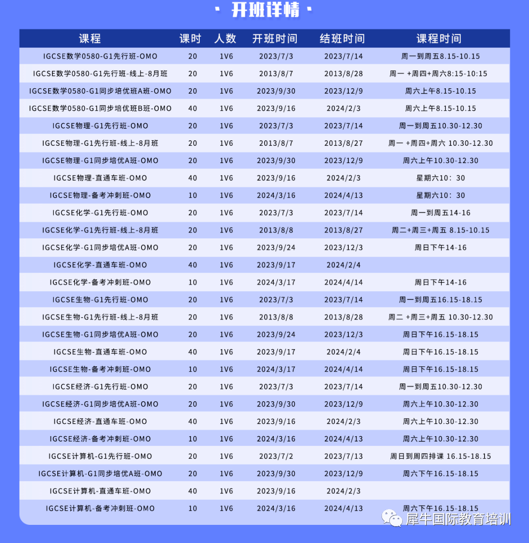 IGCSE课程