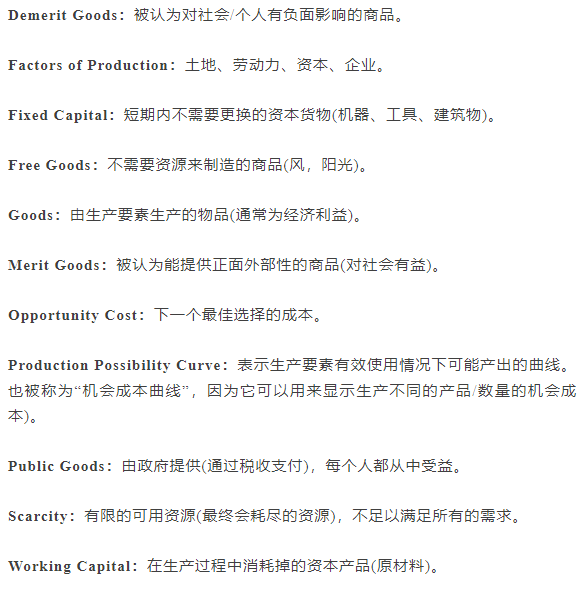 IGCSE经济