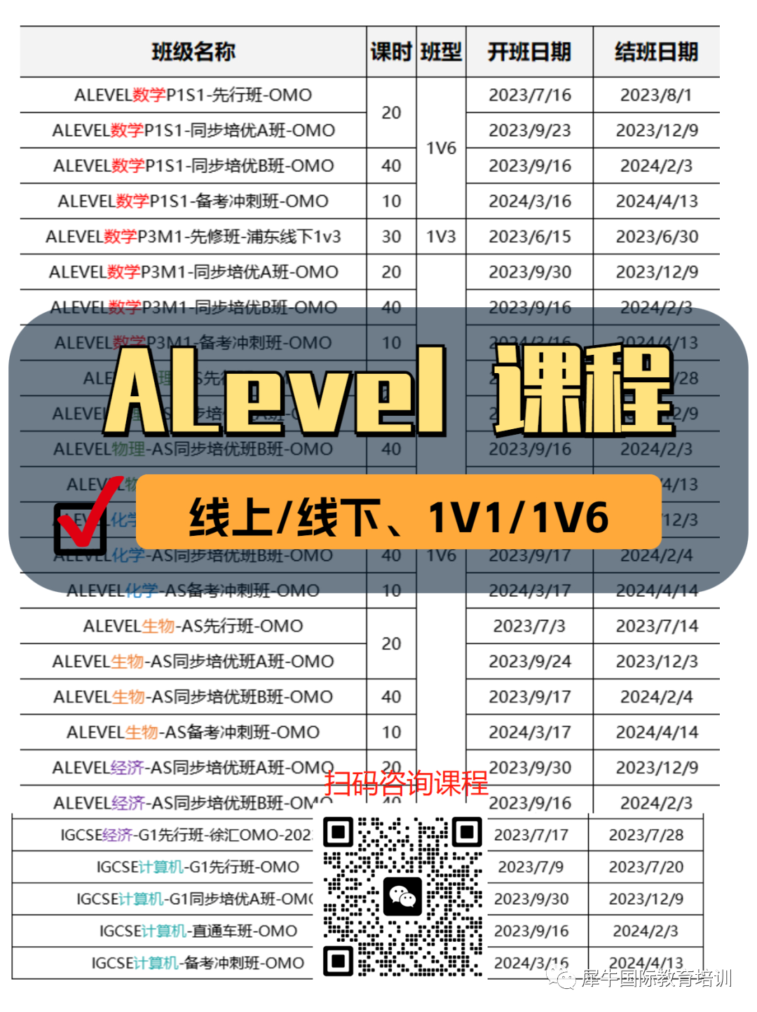 Alevel课程