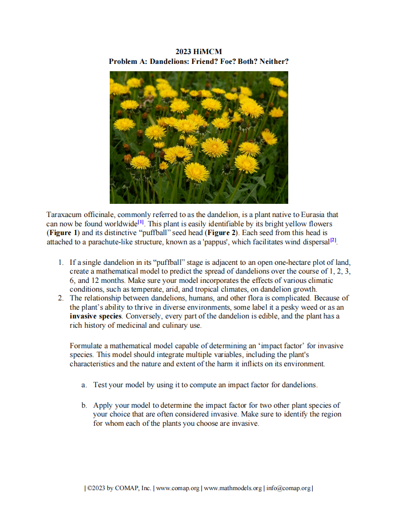 HiMCM数学建模竞赛,HiMCM竞赛时间轴,HiMCM竞赛内容,AMC数学竞赛,