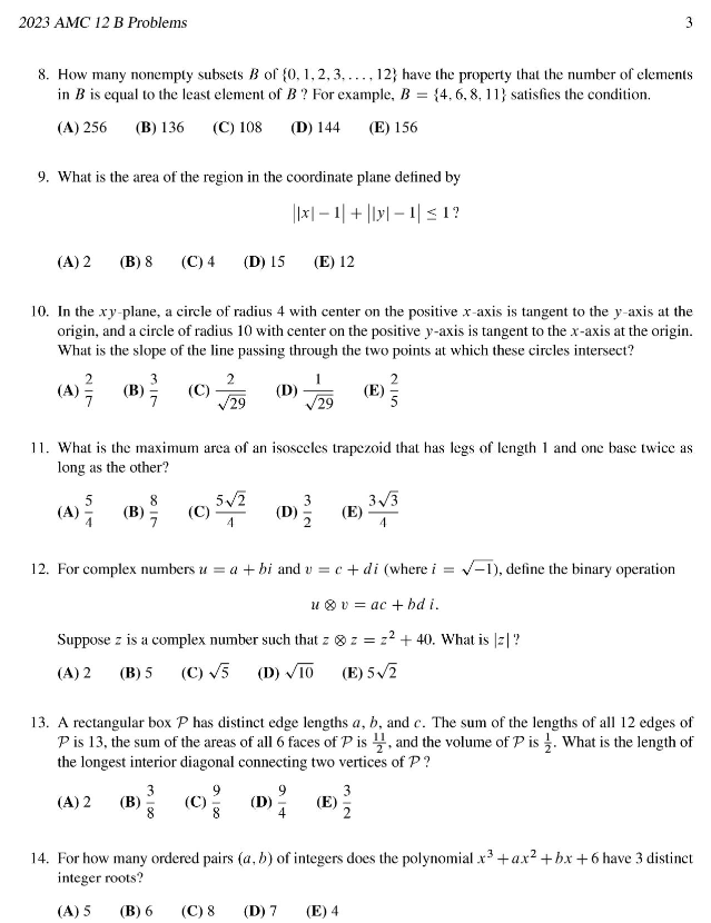 AMC12数学竞赛