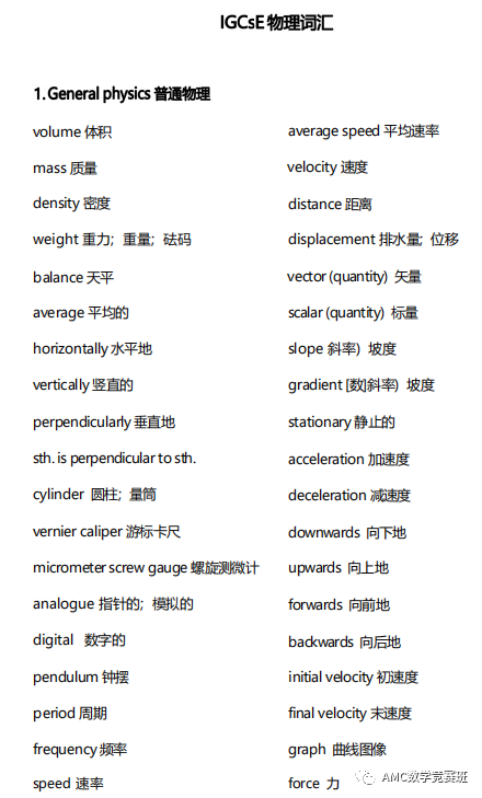 IGCSE物理