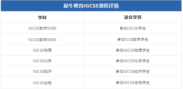 IGCSE课程
