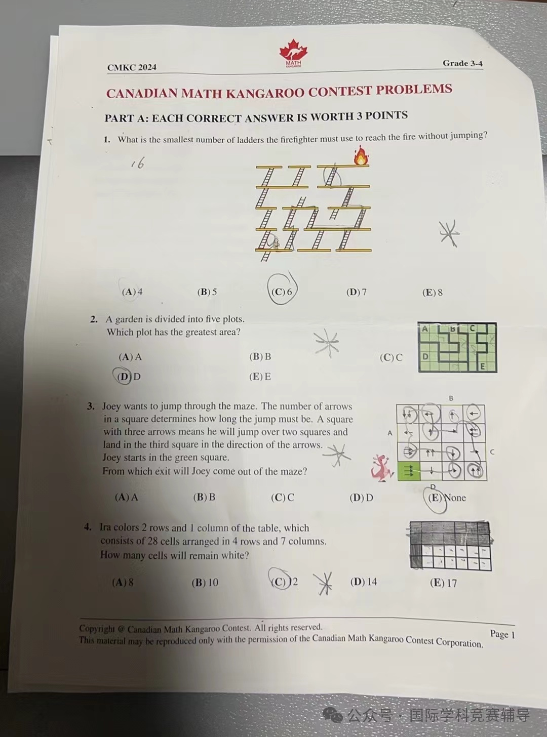 袋鼠数学竞赛