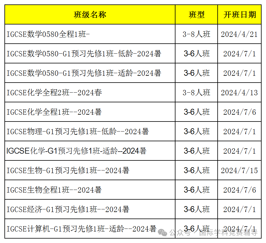 IGCSE课程