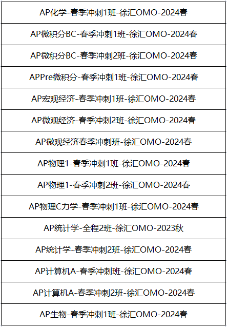 AP课程