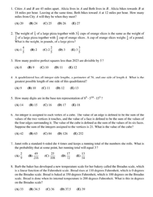 AMC10数学竞赛