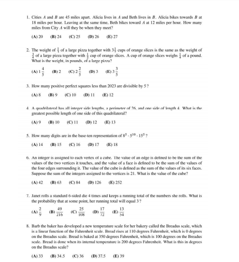 AMC10数学竞赛