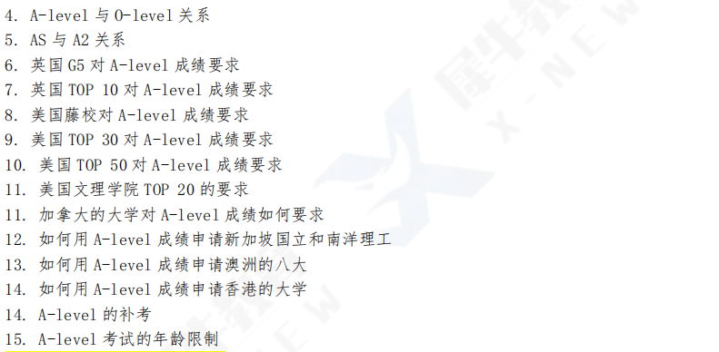 A-level课程