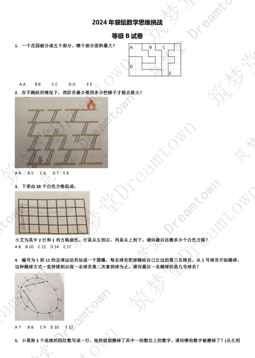 袋鼠数学竞赛