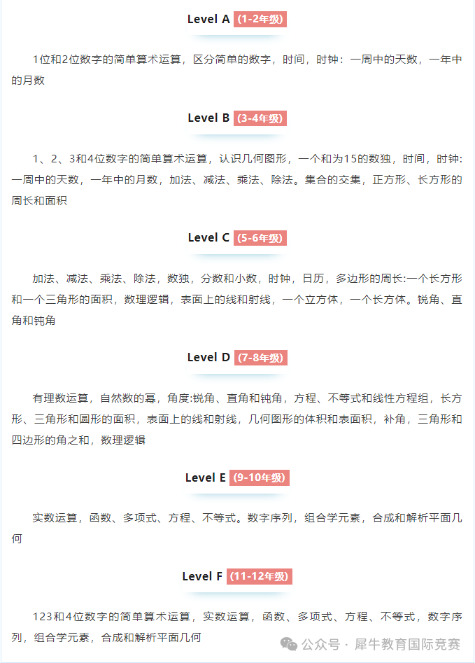 袋鼠数学竞赛