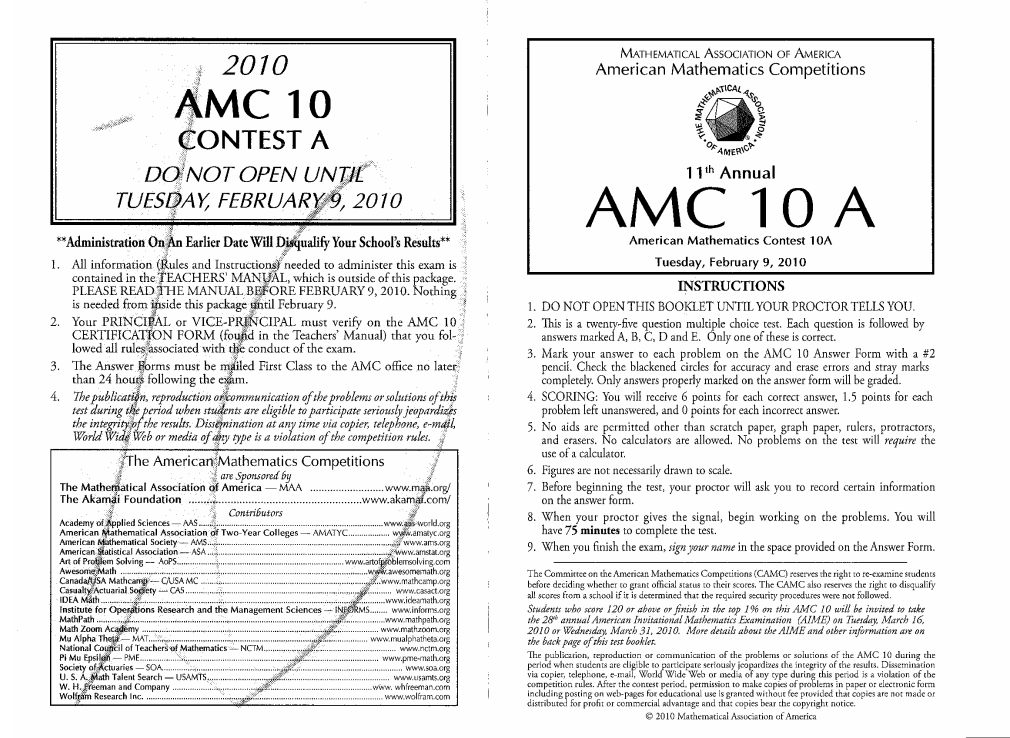 AMC10数学竞赛