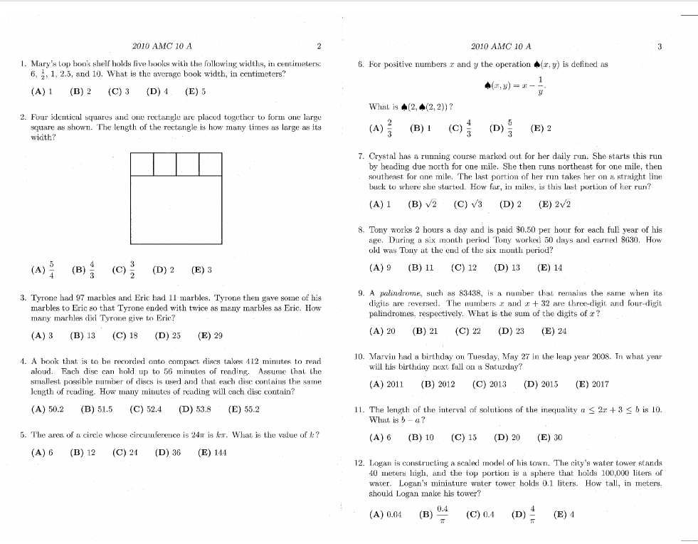 AMC10数学竞赛
