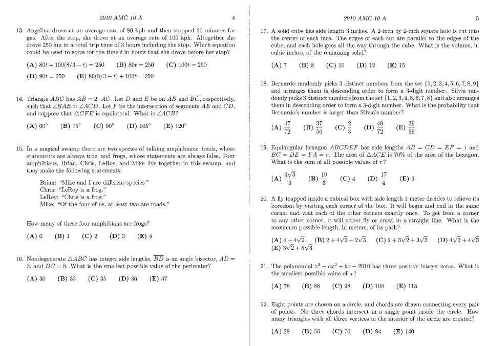 AMC10数学竞赛