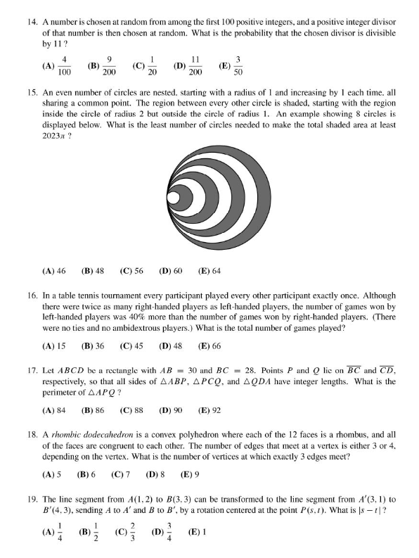 AMC10数学竞赛