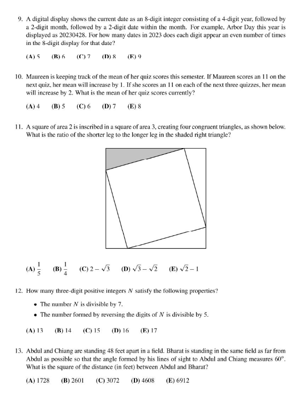 AMC10数学竞赛
