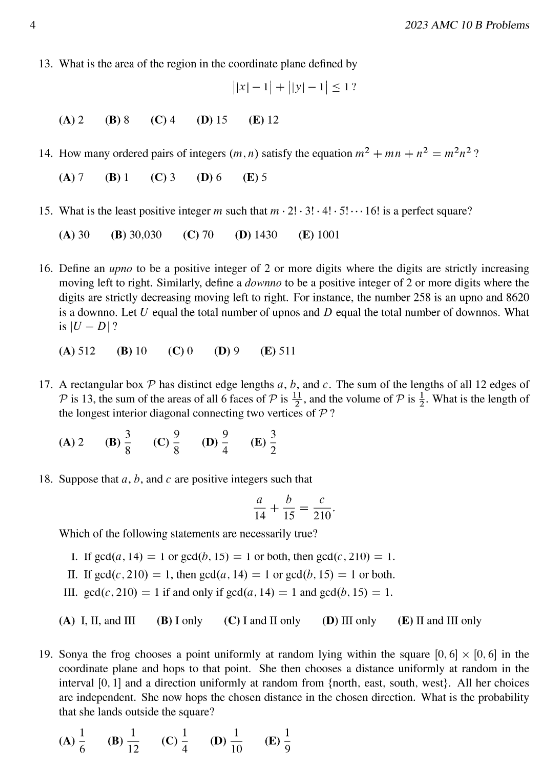 AMC10数学竞赛