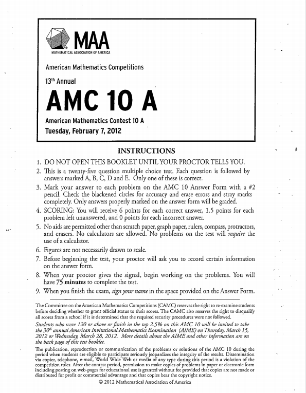 AMC10数学竞赛,AMC10竞赛,AMC10培训班,AMC10真题,
