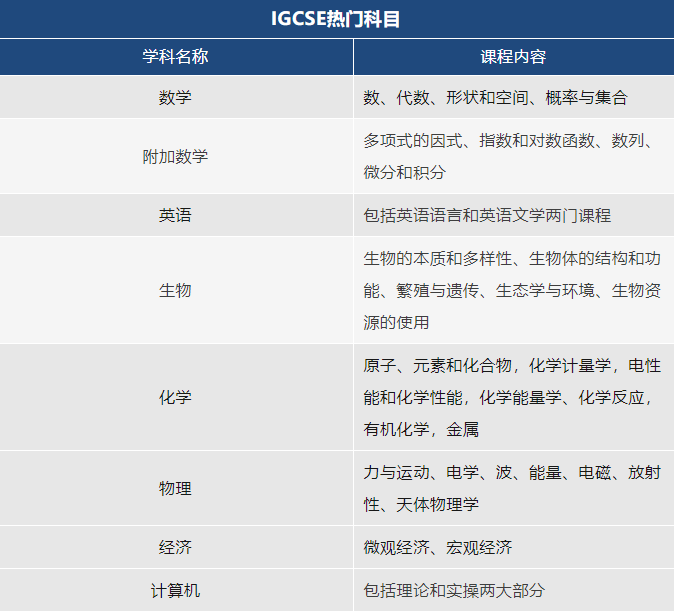 igcse课程