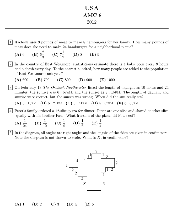 AMC8数学竞赛,AMC8竞赛,AMC8培训班,AMC8真题,