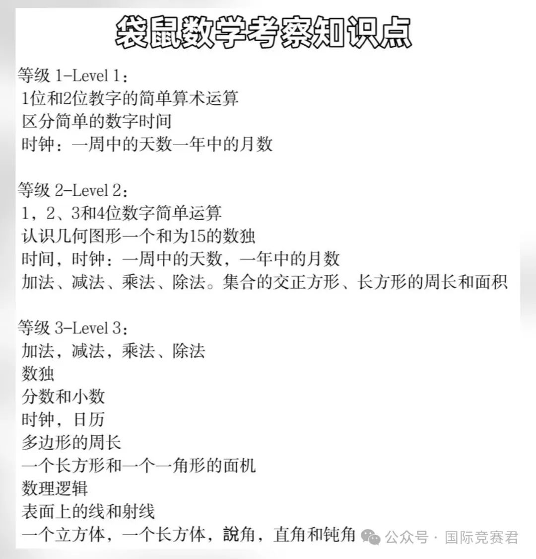 袋鼠数学竞赛