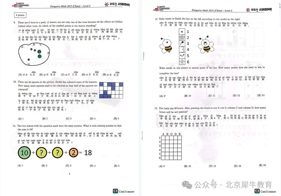 袋鼠数学竞赛