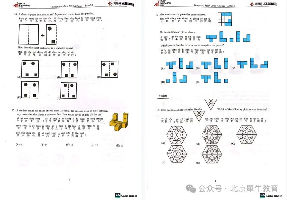 袋鼠数学竞赛