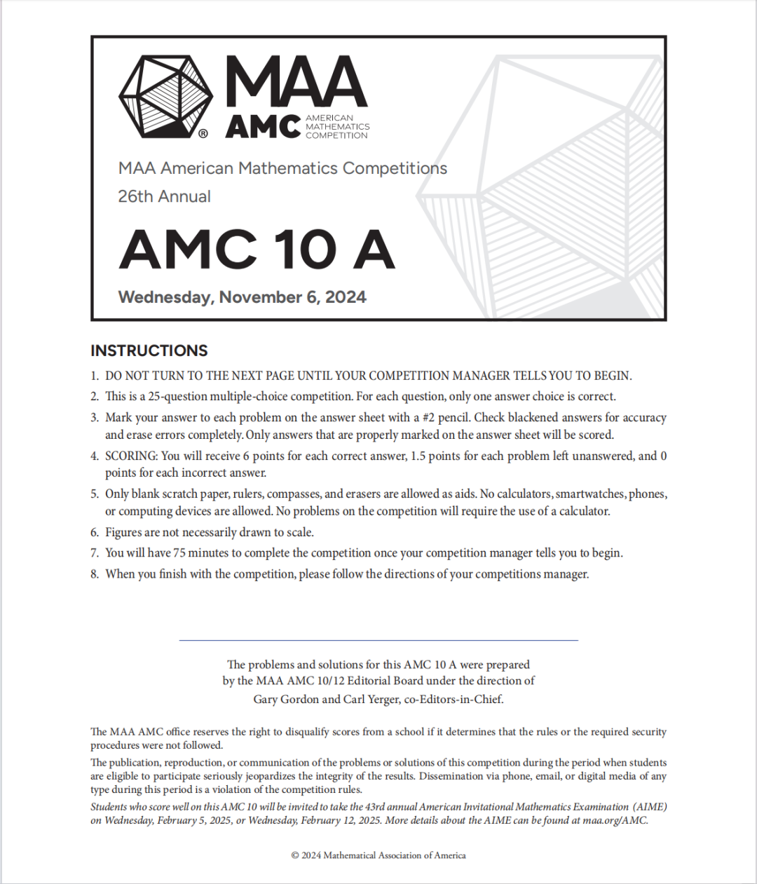 AMC10/12数学竞赛