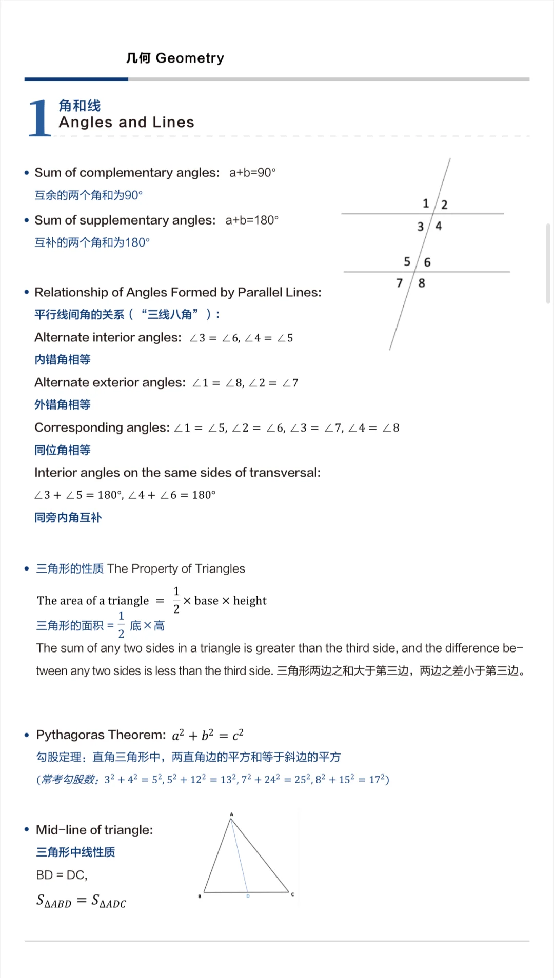AMC8考点公式表
