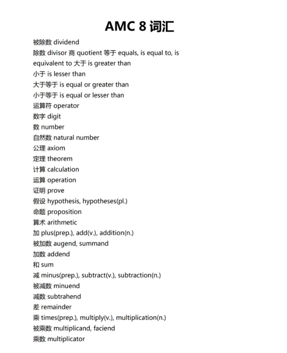 AMC8数学竞赛