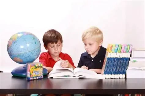 在学习的国外小学生男孩人物图片-千叶网