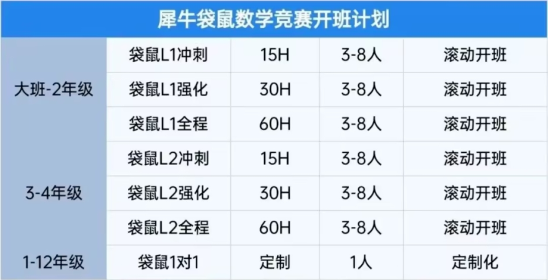 袋鼠数学竞赛培训