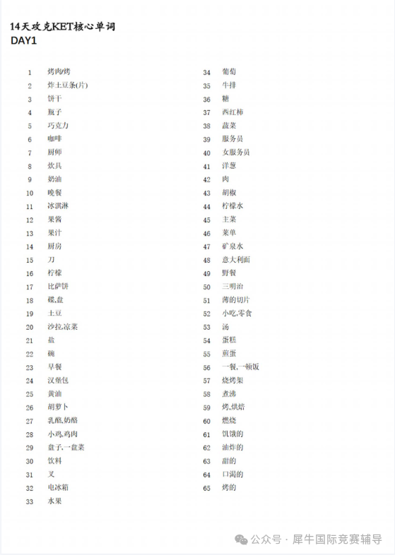KET词汇
